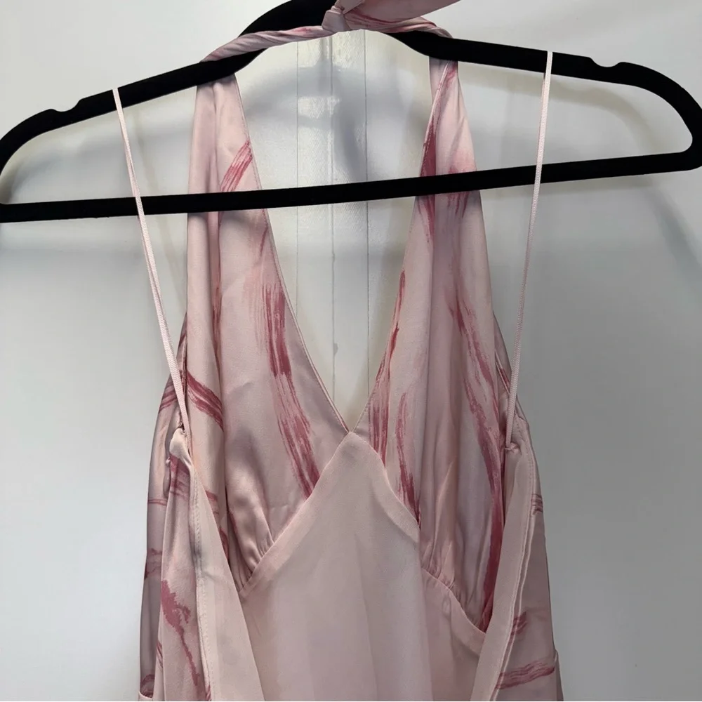 Abercrombie The A&F Pink Julia Slip Halter Maxi Dress Size XXLT NWT